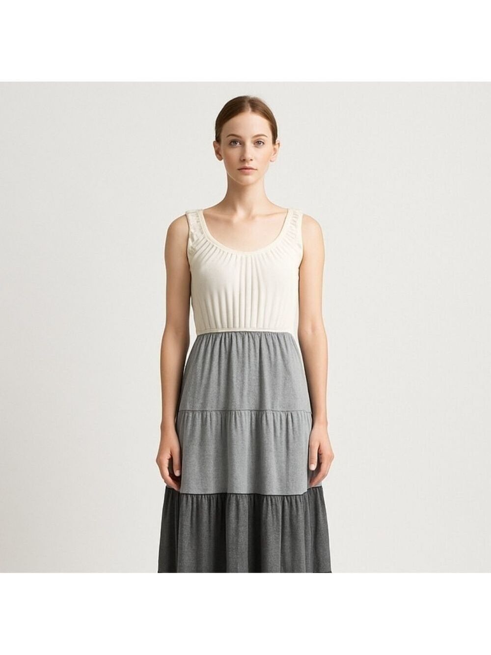 Karin Stevens Tricolor Block Midi Dress Small